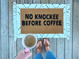 No Knockee Before Coffee Doormat Trendy