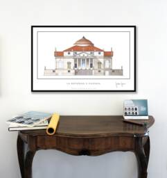Small Palladio Poster 20x12.5In The Rotonda/Rotunda Signed By Author, Size - 51x32 cm - thumbnail 1