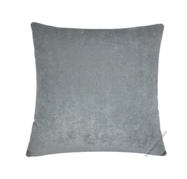 Gray Velvet Solid Decorative Throw Pillow Cover/Case Cushion 18x18 - image 1