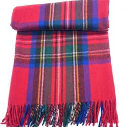Royal Stewart Tartan Wool Knee Blanket, Scottish Made, Fringed Throw - thumbnail 2