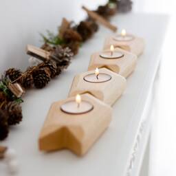 Advent Wreath Candle Holder, Beautiful Christmas Wreath, Wooden Tealight Holder To Be Used As Thanksgiving Decor - thumbnail 3