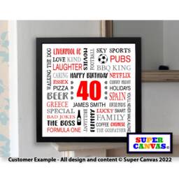 Happy 30Th Birthday Custom Son Daughter Sister Wife Husband Mum Dad Friend Personalised Word Art Framed Print Handmade Gift - thumbnail 4