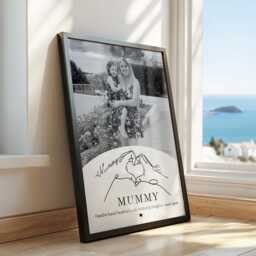 Personalised Mummy & Daughter Photo Print, Mum Birthday Gift, Minimalist Line Art - thumbnail 3