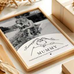 Personalised Mummy & Daughter Photo Print, Mum Birthday Gift, Minimalist Line Art - thumbnail 2