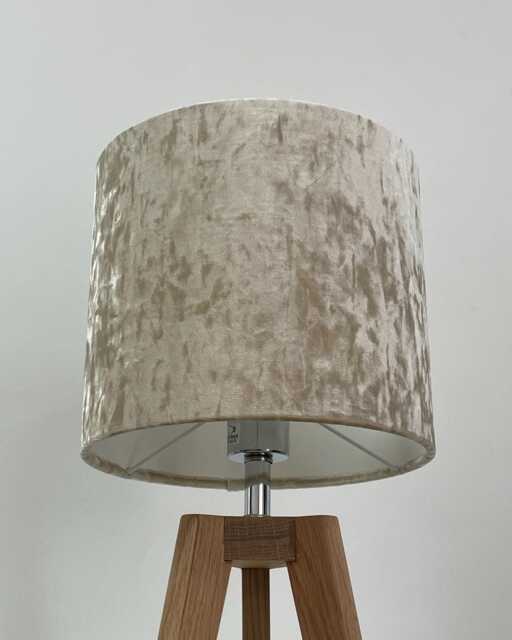 Champagne Crushed Velvet Drum Lampshade - image 1