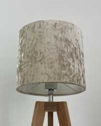 Champagne Crushed Velvet Drum Lampshade