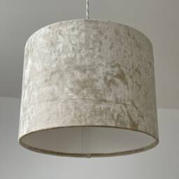 Champagne Crushed Velvet Drum Lampshade - thumbnail 2