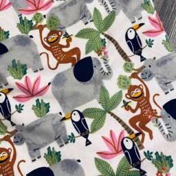 Flannel Baby Blanket/Kid Car - Elephants & Toucans, Personalization Available - thumbnail 2