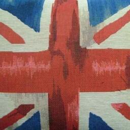 Union Jack Royal Blue Design 3 Oblong Tapestry Cushion Cover - thumbnail 2