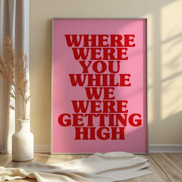 Groovy Music Lyric Poster Print Champagne Supernova Pink Retro Wall Art - image 1