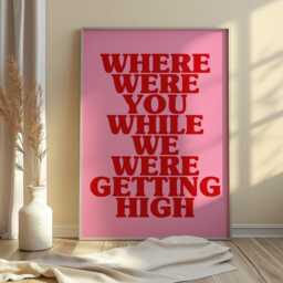 Groovy Music Lyric Poster Print Champagne Supernova Pink Retro Wall Art - thumbnail 1