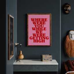 Groovy Music Lyric Poster Print Champagne Supernova Pink Retro Wall Art - thumbnail 3