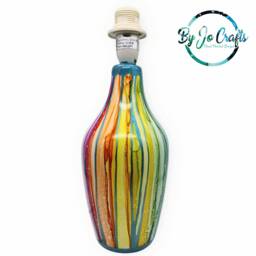 Hand Painted Table Lamp Rainbow Ceramic Home Decor - thumbnail 3