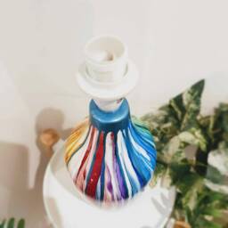 Hand Painted Table Lamp Rainbow Ceramic Home Decor - thumbnail 4