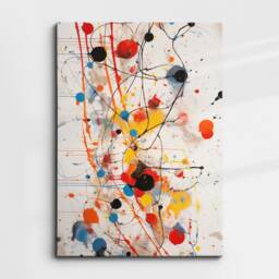 Colorful Paint Splash Abstract Oil Painting Splatter Style Wall Art, Framed Canvas Poster Print, Home Kitchen Office Room Decor, Gifts - thumbnail 3