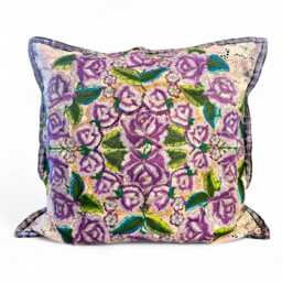 Guatemalan Huipil Cushion Cover Purple Floral Mayan Pillow - thumbnail 4