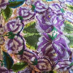 Guatemalan Huipil Cushion Cover Purple Floral Mayan Pillow - thumbnail 3