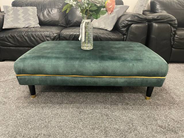 Handmade Chesterfield Designer Newly Designed Footstool, Coffee Table , Footrest With Piping & Coniston Fabric - image 1