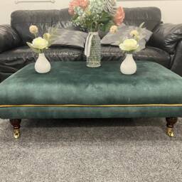 Handmade Chesterfield Designer Newly Designed Footstool, Coffee Table , Footrest With Piping & Coniston Fabric - thumbnail 2