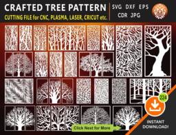 23 Tree Panels, Wall Room Decor, Patterns, Laser, Cnc, Plasma Cricut Cutting Files Cdr, Svg, Dxf, Ai, Eps, Jpg - thumbnail 1