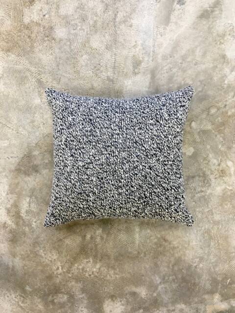 Chunky Knit Cushion Cover 100% Wool Pillow, Grey Tweed Flecked Design - image 1