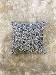 Chunky Knit Cushion Cover 100% Wool Pillow, Grey Tweed Flecked Design - thumbnail 1