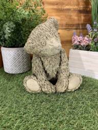 stone Garden Cute Teddy Bear Detailed Concrete Ornament - thumbnail 1