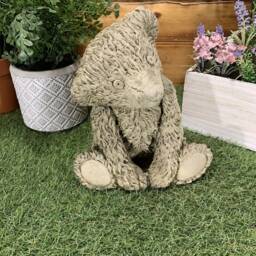 stone Garden Cute Teddy Bear Detailed Concrete Ornament - thumbnail 2