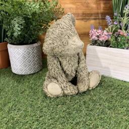 stone Garden Cute Teddy Bear Detailed Concrete Ornament - thumbnail 4