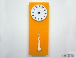 stable Hand, Rotating Numbers - Yellow Wall Clock