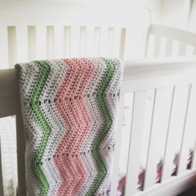 Customizable Order - Chevron Baby Blanket // Wavy Blankie Afghan Zig-Zag Pattern 40 - image 1