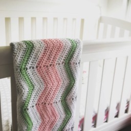 Customizable Order - Chevron Baby Blanket // Wavy Blankie Afghan Zig-Zag Pattern 40 - thumbnail 1