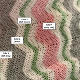 Customizable Order - Chevron Baby Blanket // Wavy Blankie Afghan Zig-Zag Pattern 40 - thumbnail 4