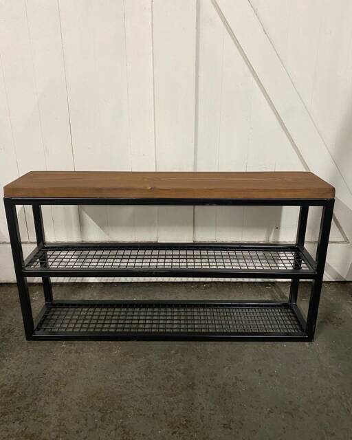 Shoe Rack - Industrial Metal Shoe Rack -Shoe Store Wooden Organiser - image 1