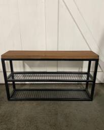 Shoe Rack - Industrial Metal Shoe Rack -Shoe Store Wooden Organiser - thumbnail 1