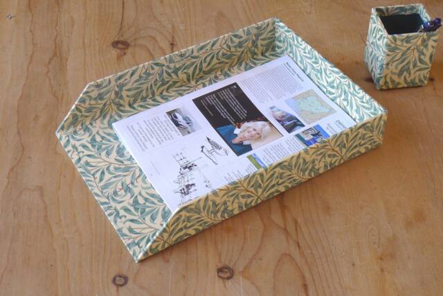William Morris A4 In-Tray - Willow Green Office Collection & Stationery Handmade in England - image 1