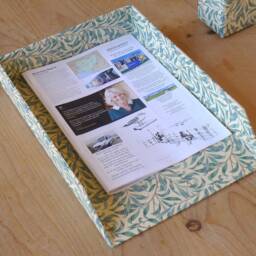 William Morris A4 In-Tray - Willow Green Office Collection & Stationery Handmade in England - thumbnail 2