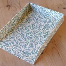 William Morris A4 In-Tray - Willow Green Office Collection & Stationery Handmade in England - thumbnail 3