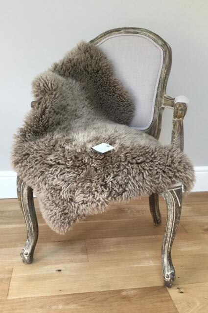 Neutral Taupe Coloured Sheepskin Rug, Gorgeous Curly Marino Wool Sheepskin, Throw - image 1