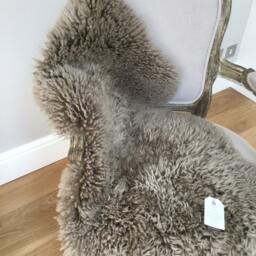 Neutral Taupe Coloured Sheepskin Rug, Gorgeous Curly Marino Wool Sheepskin, Throw - thumbnail 4