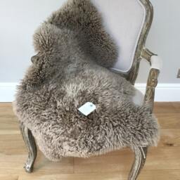 Neutral Taupe Coloured Sheepskin Rug, Gorgeous Curly Marino Wool Sheepskin, Throw - thumbnail 2