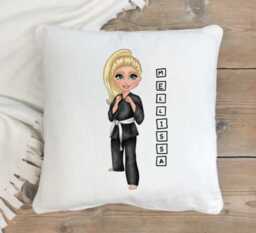 Personalized Cushion, Karate, Gi, Judo, Martial Arts, Jiu Jitsu, Taekwondo, Customized Arts Gift, Pillow, Gifts For Her - thumbnail 1