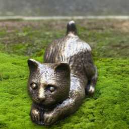 Cute Concrete Kitten Figurine Garden Stone Kitty Sculpture Handmade Memorial Pet Ornament Cat Patio Decor Cement Statue Art - thumbnail 3