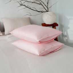 Dusty Rose Pillowcases, Natural Linen Pillowcase Set, Pink Pillow Covers, Queen, King, Euro Shams - thumbnail 1