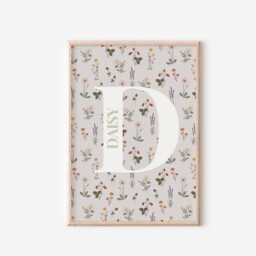 Personalised Girls Initial & Name Print For Bedroom, Nursery Or Playroom - thumbnail 1