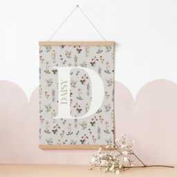 Personalised Girls Initial & Name Print For Bedroom, Nursery Or Playroom - thumbnail 2