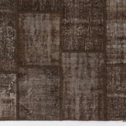Brown Handmade Turkish Patchwork Rug - thumbnail 2