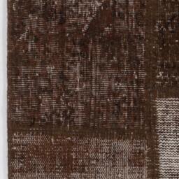 Brown Handmade Turkish Patchwork Rug - thumbnail 4