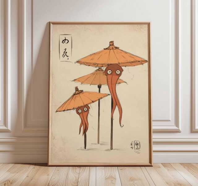 Japanese Yokai Wall Art Print Karakasa Obake Umbrella Ghost Poster japanese-yokai-wall-art-print-karakasa-obake-umbrella-ghost-poster