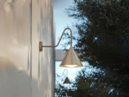 Outdoor Aged Brass Wall Sconce, Gooseneck Sconce Lighting, Industrial Light Fixture, Unique Exterior Lamp